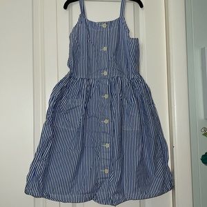 Crewcuts blue and white striped dress size 10